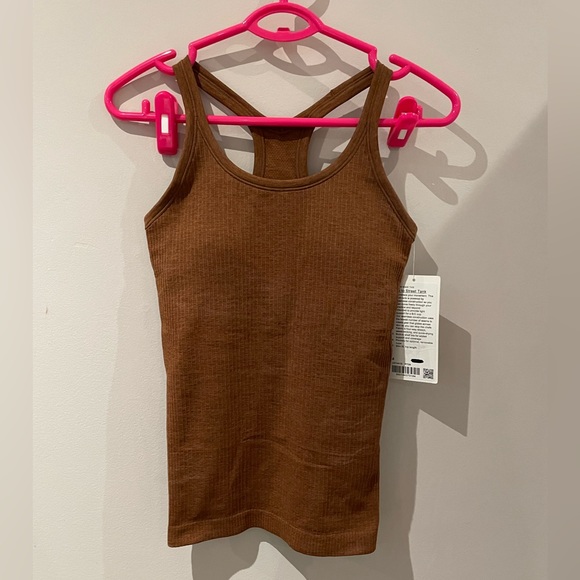BNWT Lululemon Ebb to street tank top in Java Size 4 - Picture 1 of 4